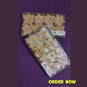 Glitter Golden Star Candle Pack of 8 Pieces diwali decoration