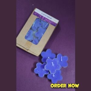 Crystal Flower Lavender Scented Long Burning Tea Ligh t Candles (Pack of 5 Piece) diwali decoration