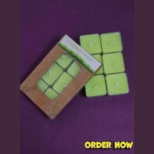 Crystal Lemon Grass Long Burning Tea Light Candles (Pack of 6 Piece) Diwali Decoration