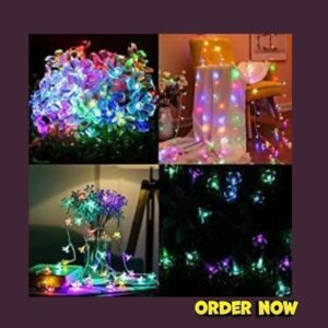 Multicolour Silicon Flower String Light (14L) Diwali Decoration