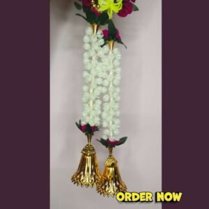Mogra Flower Wall Hanging red and white (1 Pair)