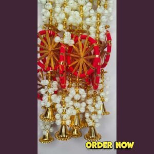 Mogra and colorful pom-pom door hanging (1 Pair)